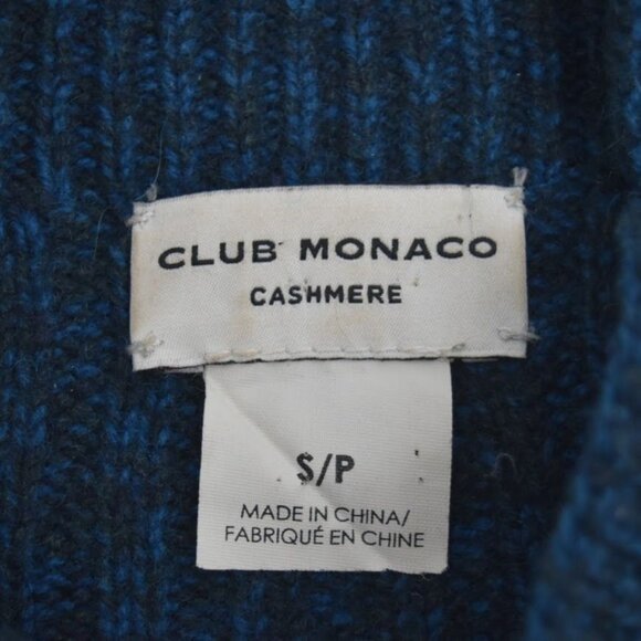 Club Monaco Selska Cashmere Womens Sweater S/P Ribbed Blue - Picture 3 of 4
